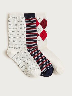J. Crew Patterned trouser socks three-pack